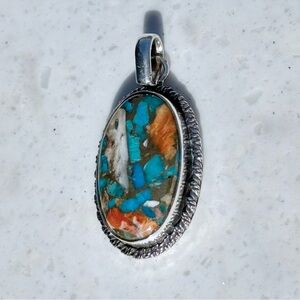 925 Sterling Silver With Spiny Oyster Turquoise